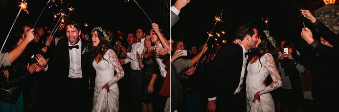 Salida de novios: chequen las luces de bengala
