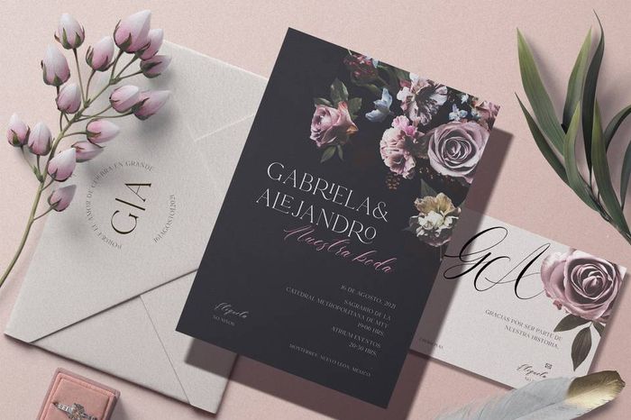 "Invitaciones en Tonos Negros" 4