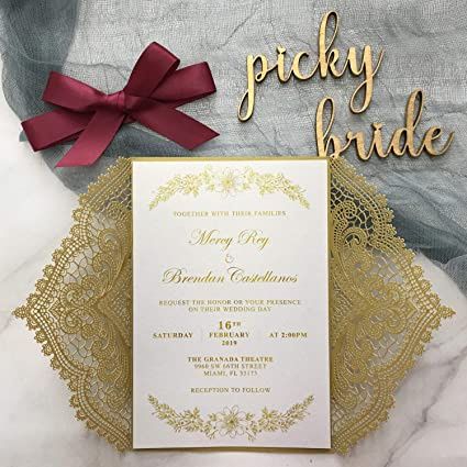 "Invitaciones en Tonos Dorados" 1