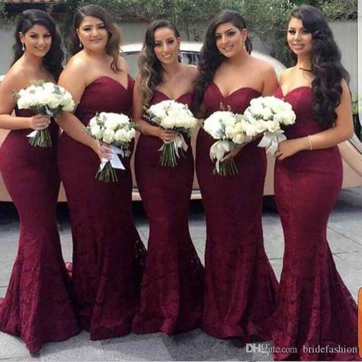 "Damas de Honor en Tonos Vinos" - 3