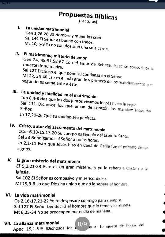 Guía para la celebración del sacramento del matrimonio católico y sugerencias de lecturas - 6