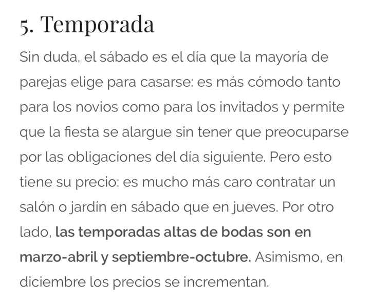 Tips para elegir la fecha de la boda - 5