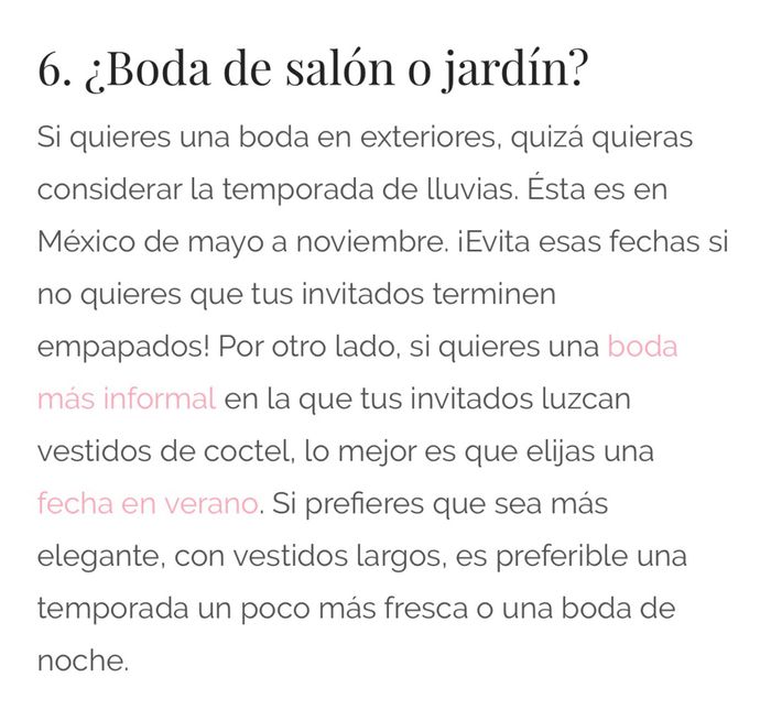 Tips para elegir la fecha de la boda - 6