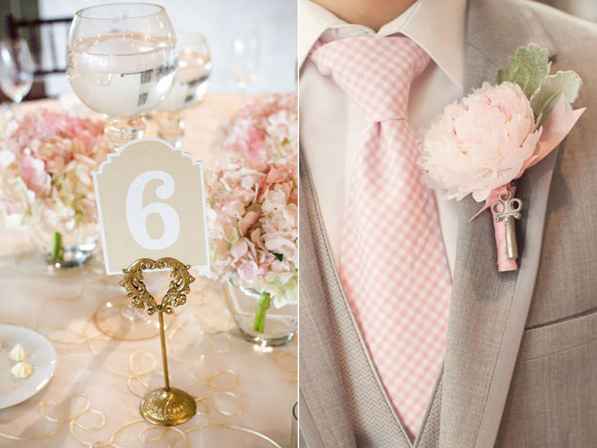 Decoración de mesa y arreglo del novio