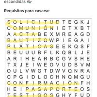Sopa de letras: Requisitos para casarse - 1