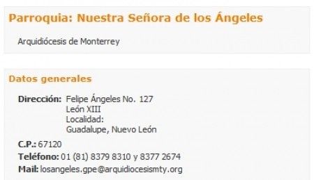 Parroquia que realiza Misa en DOMINGO [En NUEVO LEON]