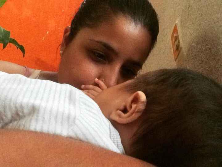 ella y yo.... intentando dormirla!!!