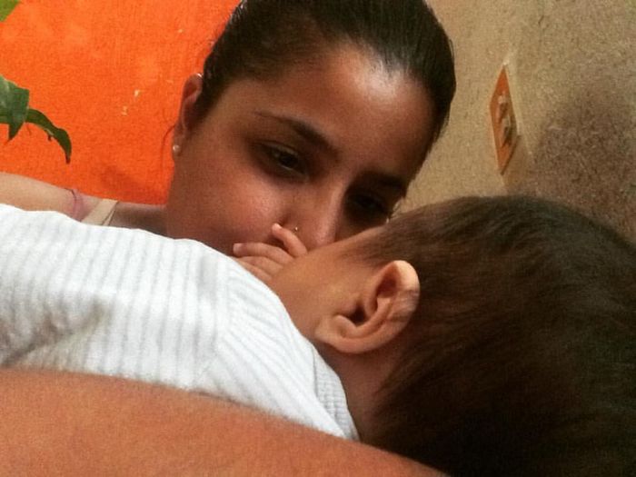 ella y yo.... intentando dormirla!!!