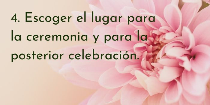 Primeros pasos para organizar la boda 4