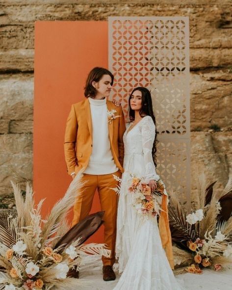 Traje de novio en color naranja 🧡 6