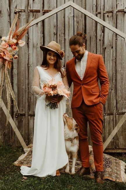 Traje de novio en color naranja 🧡 22