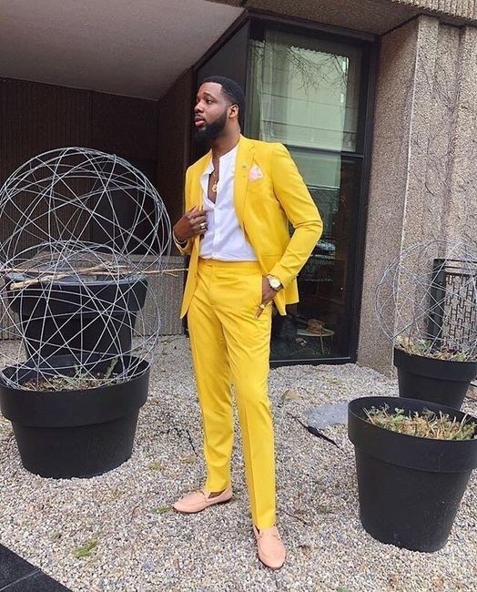 Traje de novio en color amarillo 💛 6