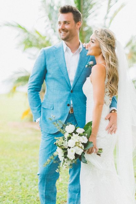 Traje de novio en color azul 💙 8