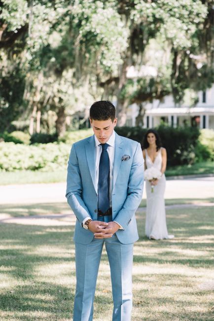 Traje de novio en color azul 💙 19