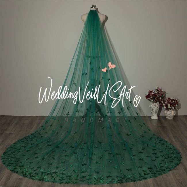 Velos de novia en color verde 💚🍀 12