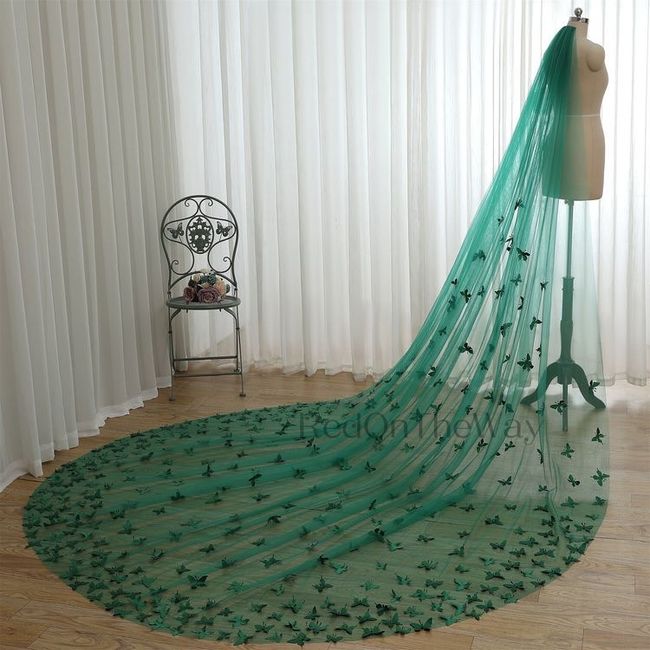 Velos de novia en color verde 💚🍀 13