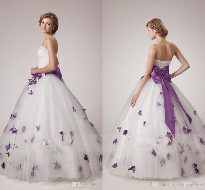 Vestidos de novia con detalles en color morado 💜 18