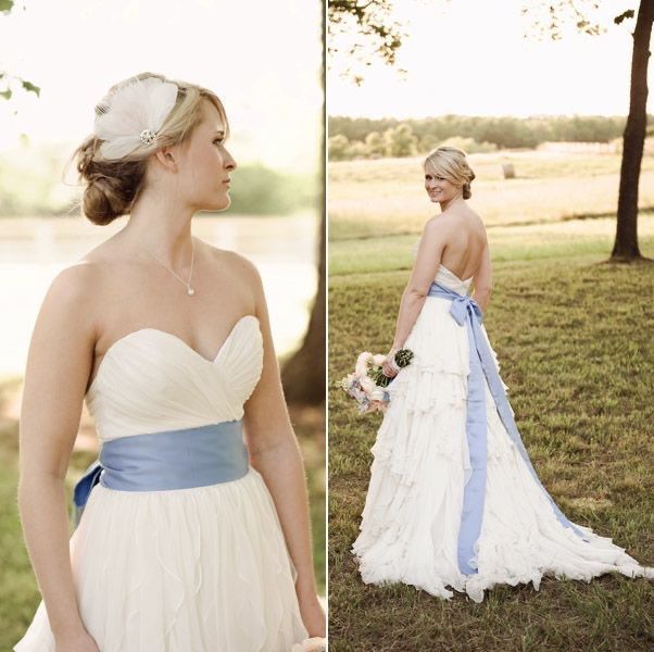 Vestidos de novia con detalles en color azul 💙 21