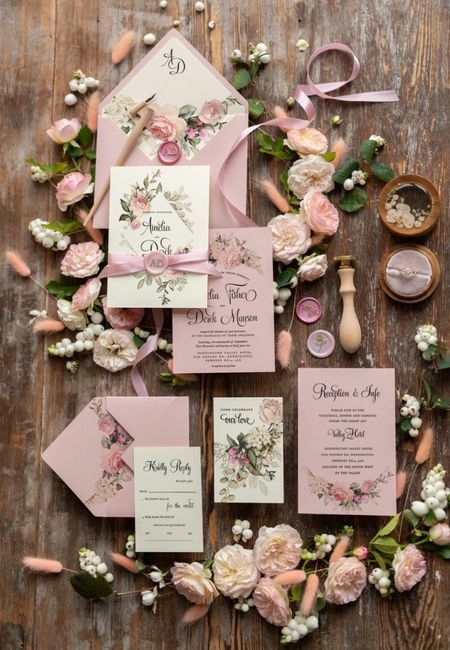 Invitaciones en color rosa 🩷 12