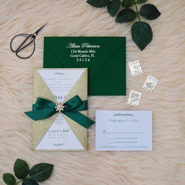 Invitaciones en color verde 💚 6
