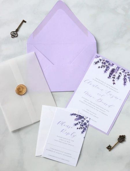 Invitaciones en color morado 💜 1
