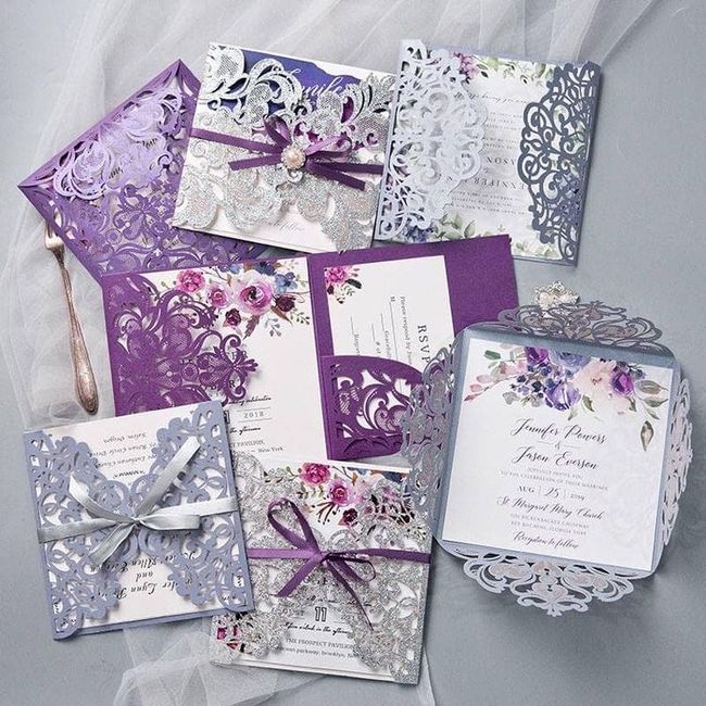 Invitaciones en color morado 💜 6