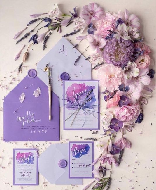 Invitaciones en color morado 💜 8