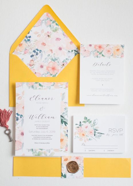 Invitaciones en color amarillo 💛 16