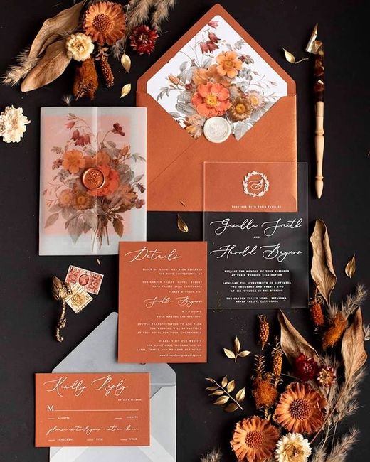 Invitaciones en color naranja 🧡 1