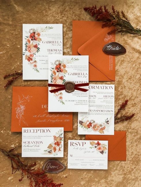 Invitaciones en color naranja 🧡 4