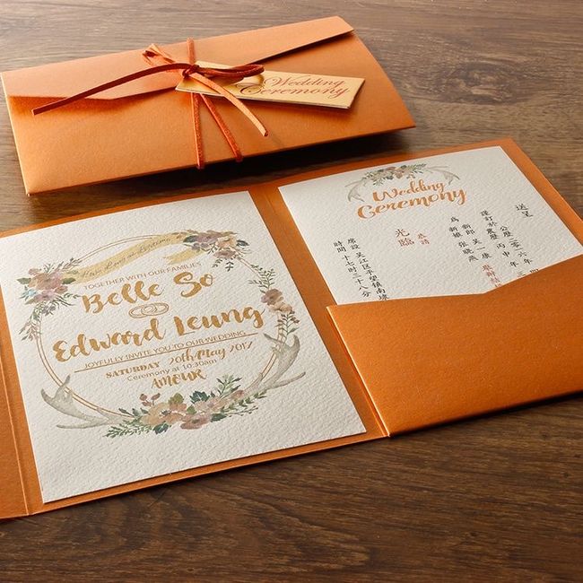 Invitaciones en color naranja 🧡 5