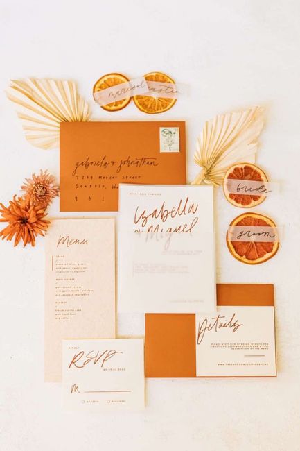 Invitaciones en color naranja 🧡 10