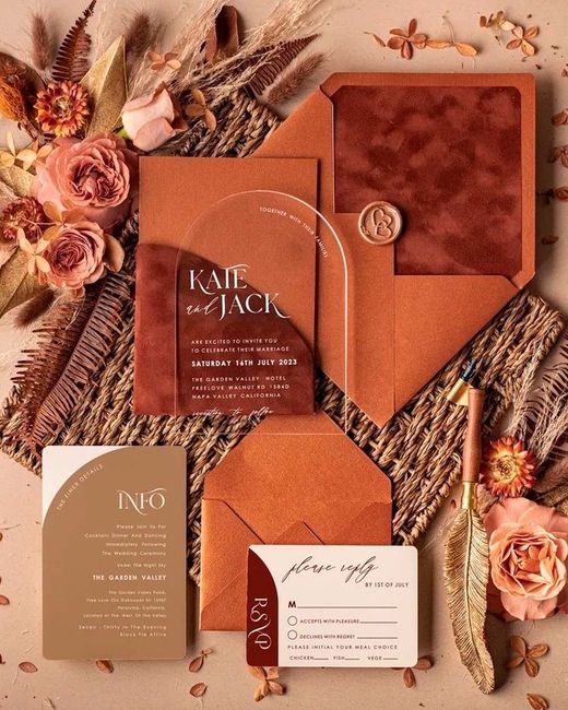 Invitaciones en color naranja 🧡 14