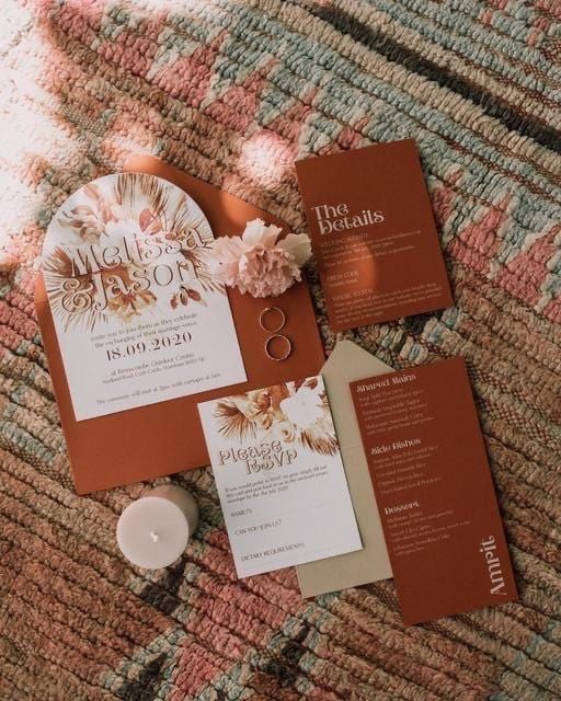 Invitaciones en color naranja 🧡 15