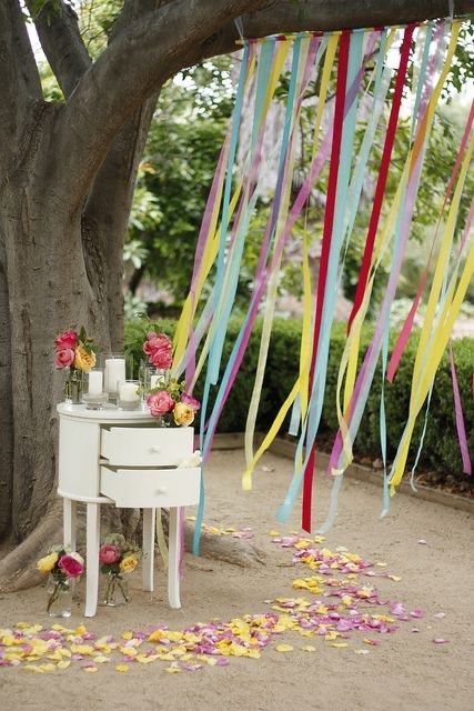 Decoración de boda con listones 🩷💙💜💛💚🧡 2