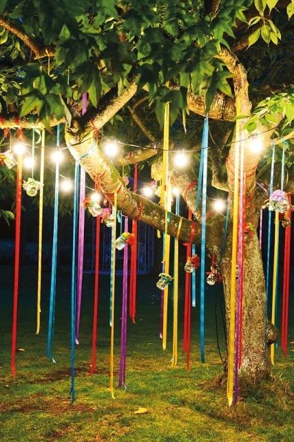 Decoración de boda con listones 🩷💙💜💛💚🧡 3
