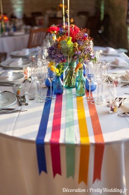 Decoración de boda con listones 🩷💙💜💛💚🧡 4