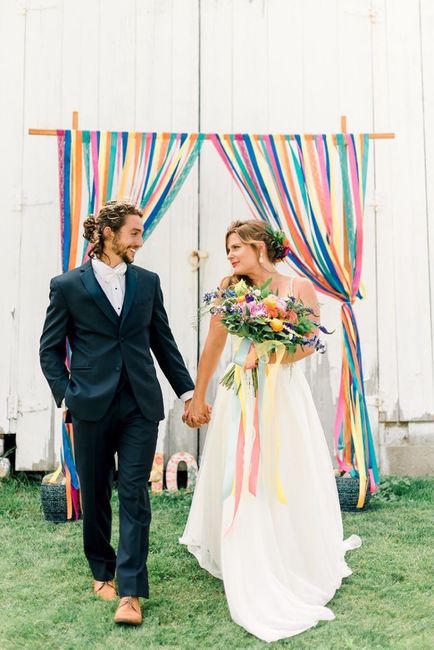 Decoración de boda con listones 🩷💙💜💛💚🧡 8