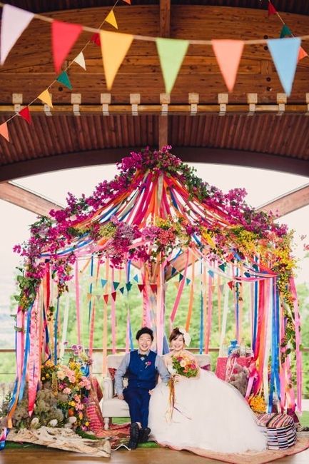 Decoración de boda con listones 🩷💙💜💛💚🧡 9