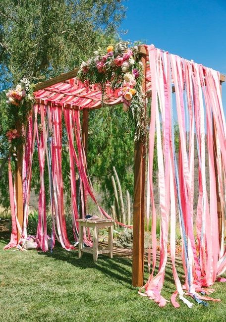 Decoración de boda con listones 🩷💙💜💛💚🧡 10