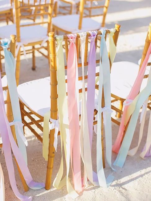 Decoración de boda con listones 🩷💙💜💛💚🧡 11