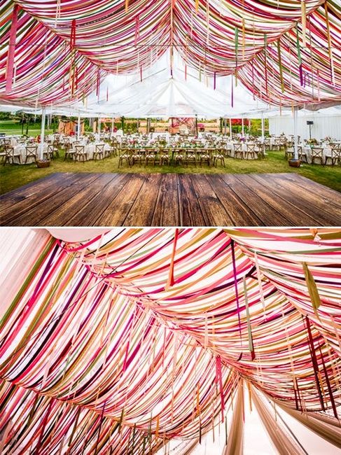 Decoración de boda con listones 🩷💙💜💛💚🧡 15
