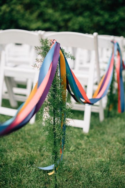 Decoración de boda con listones 🩷💙💜💛💚🧡 19