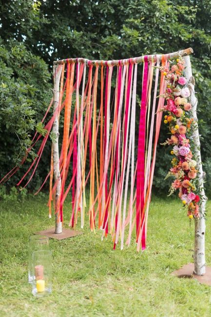 Decoración de boda con listones 🩷💙💜💛💚🧡 21