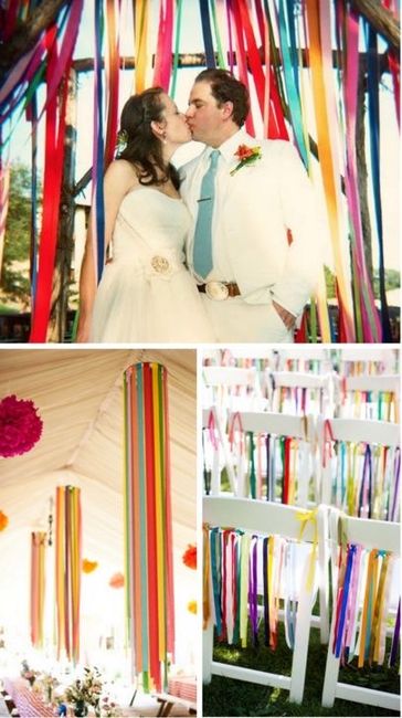 Decoración de boda con listones 🩷💙💜💛💚🧡 28