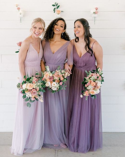 Damas de honor en color lila y morado 💜 2