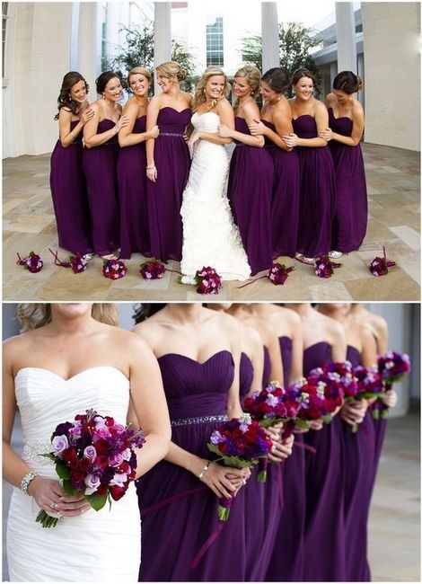 Damas de honor en color lila y morado 💜 5