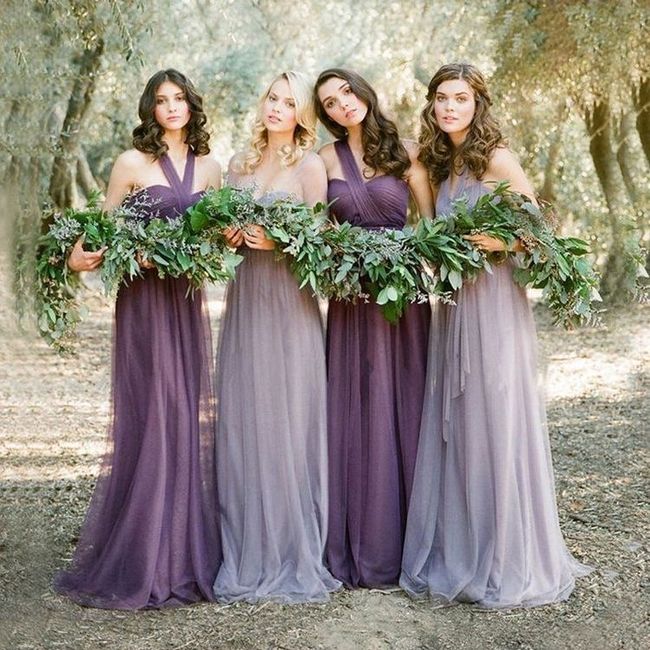 Damas de honor en color lila y morado 💜 7