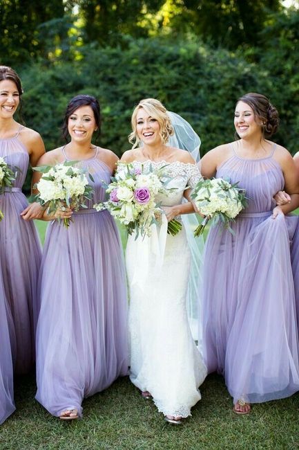 Damas de honor en color lila y morado 💜 10