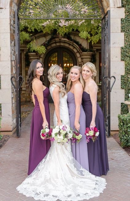 Damas de honor en color lila y morado 💜 11